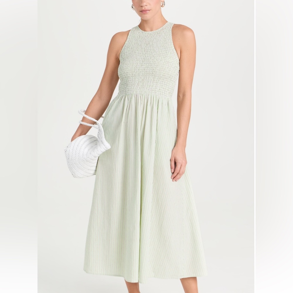 Madewell The Melody Smocked Midi Dress in Stripe